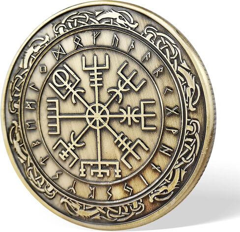 Viking Protection Symbol Nordic Mythology Amulet Coin Set of 5 in Saudi Arabia