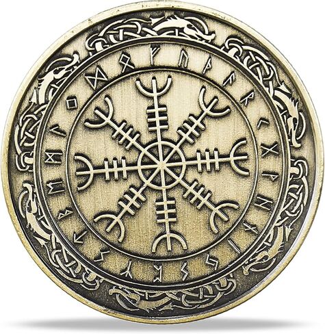 Viking Protection Symbol Nordic Mythology Amulet Coin Set of 5 in Saudi Arabia