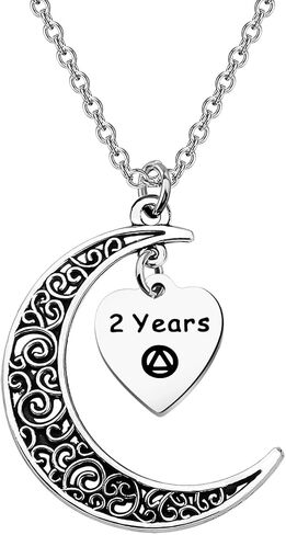 BEKECH AA Sobriety Anniversary Necklace 6 Month 1 Year 2 Year 3 Year Alcohol Addiction Recovery Gift for Stay Sober Warrior in Saudi Arabia
