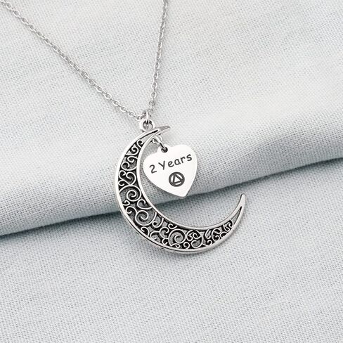BEKECH AA Sobriety Anniversary Necklace 6 Month 1 Year 2 Year 3 Year Alcohol Addiction Recovery Gift for Stay Sober Warrior in Saudi Arabia