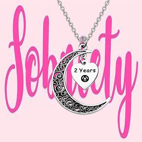 BEKECH AA Sobriety Anniversary Necklace 6 Month 1 Year 2 Year 3 Year Alcohol Addiction Recovery Gift for Stay Sober Warrior in Saudi Arabia