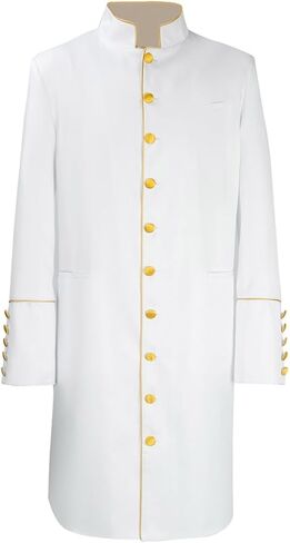 chigemianbaoba Men's Short Cassock Church Choir Minister Robe Pulpit Liturgical Clergy Robe Coat in Saudi Arabia