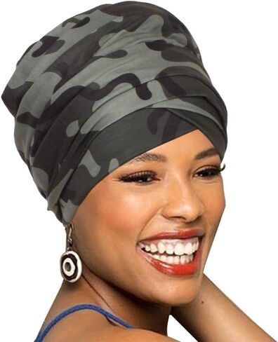 غطاء رأس أفريقي سهل الارتداء، وشاح طويل، شال عمامة، غطاء رأس بوهيمي in Kuwait