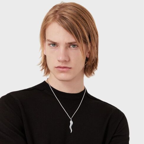 CEKAMA 925 الفضة الاسترليني قلادة القرن الإيطالي للرجال النساء محظوظ كورنيكيلو سحر قلادة مع 22 + 2 بوصة مربع سلسلة إيطاليا مجوهرات عيد ميلاد الذكرى السنوية هدايا عيد الميلاد لأبي أمي بنين بنات سيارة in Kuwait