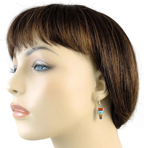 Turquoise Network 925 Sterling Silver Matching Pendant & Earrings Set Genuine Gemstones 20" Necklace in Saudi Arabia