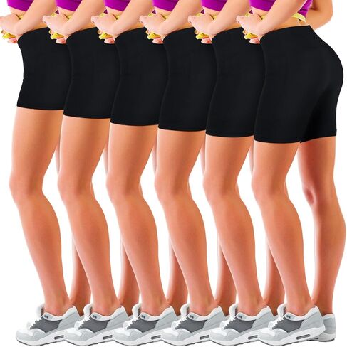 Ramede 12 Pcs Womens Volleyball Shorts 3" 4" 5" 6" 7" 8" High Waisted Compression Biker Shorts Stretchy Athletic Sport Shorts in Saudi Arabia
