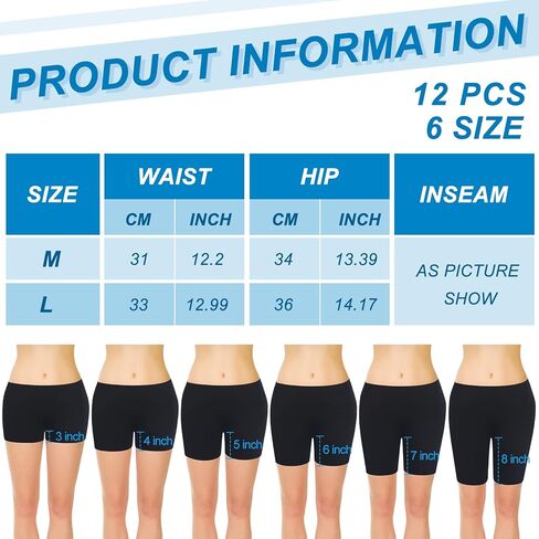 Ramede 12 Pcs Womens Volleyball Shorts 3" 4" 5" 6" 7" 8" High Waisted Compression Biker Shorts Stretchy Athletic Sport Shorts in Saudi Arabia