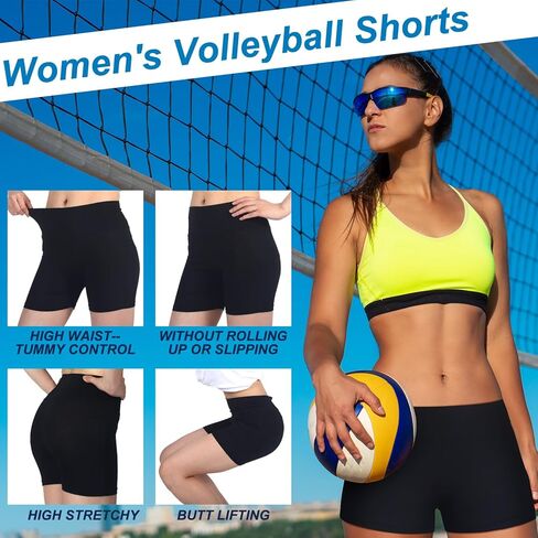 Ramede 12 Pcs Womens Volleyball Shorts 3" 4" 5" 6" 7" 8" High Waisted Compression Biker Shorts Stretchy Athletic Sport Shorts in Saudi Arabia
