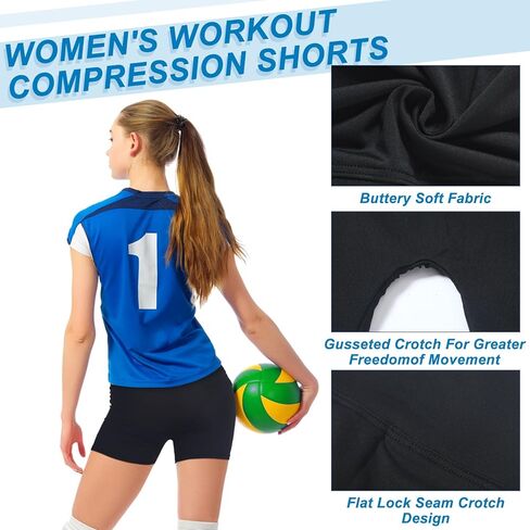 Ramede 12 Pcs Womens Volleyball Shorts 3" 4" 5" 6" 7" 8" High Waisted Compression Biker Shorts Stretchy Athletic Sport Shorts in Saudi Arabia