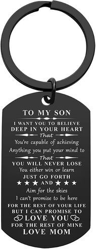 قلادة قلادة رسالة ملهمة من الأب والأم إلى الابن، هدية عيد ميلاد للأولاد والمراهقين in Saudi Arabia