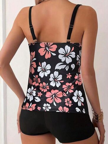 Verdusa Women's 2 Pieces Floral Printed Spaghetti Strap Swimming Suit Sportswear Set in Saudi Arabia