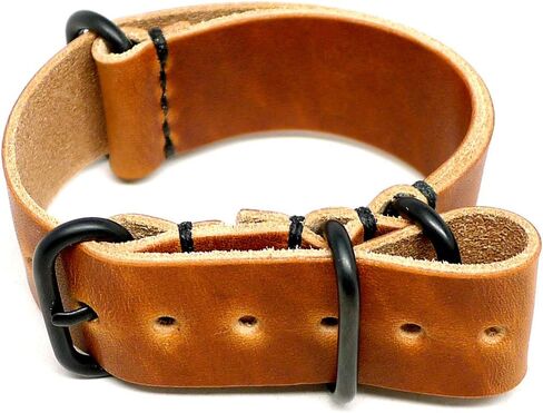 Da Luca MADE IN USA Horween Leather Military Watch Strap (PVD Buckle) 18mm 20mm 22mm 24mm 26mm Essex Dublin Chromexcel Leathers in Saudi Arabia