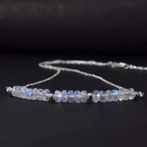 Gempires Moonstone Beads Bar Bracelet, Dainty Crystal Bracelets, New Beginnings Jewelry, 8 inch Adjustable Silver Plated in Saudi Arabia