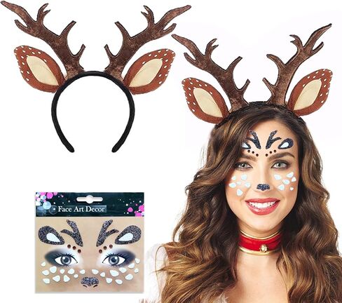 eyigylyo عيد الميلاد الغزلان قرون زي الملحقات الرنة عقال مع قرون الوشم للنساء، قرون حزب رئيس الفرقة الرنة الكبار زي مجموعة لعطلة عيد الميلاد in Kuwait