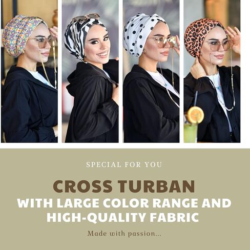 Cross Turban-Turbans for Women-Hijab for Women|Hair Wraps-Head Wraps for Women|Hijab Undercap-Caps-Instant Hijab in Saudi Arabia