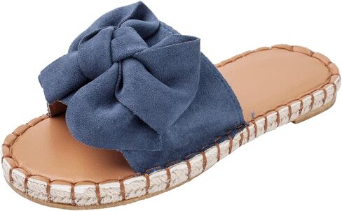 YYW Women Flat Slide Sandals Open Toe Casual Slip On Shoes with Bowknot | Flat Slide Sandals With Bowknot, Open Toe Design, Casual Style For Summer, Suitable For Outdoor And Indoor Use in Saudi Arabia
