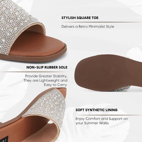 Tscoyuki Slides Sandals for Women Basic Slip On Flat Sandals Open Toe Comfort Beach Sandals Slippers for Casual Dressy Summer in Saudi Arabia