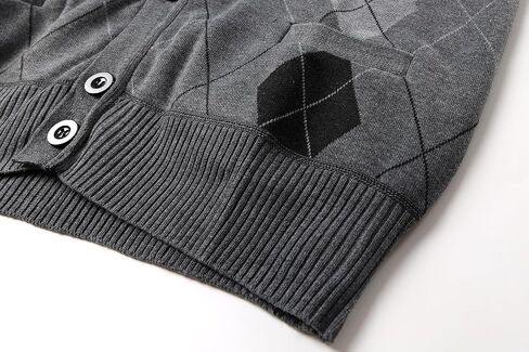 Herothorn Mens Thick Argyle Sweater Vests Warm Sleeveless Jacket Classic Pullover Winter Tank Tops in Kuwait