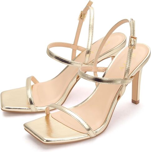 Women's Strappy High Heeled Sandals Open Toe Ankle Strap heels Comfy Weddings Shoes in Saudi Arabia
