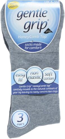 Gentle Grip - 6 Pairs Mens non elastic diabetic socks 7-12 in Saudi Arabia