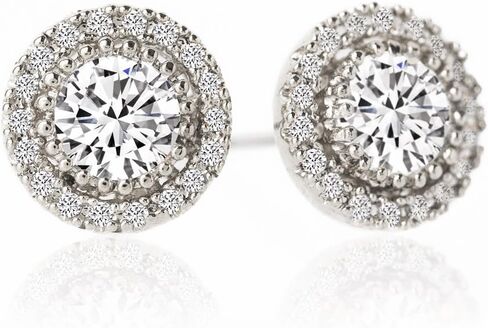 A+O Bridesmaid Gift, Crystal Stud Post or Clip-on Earrings in Silver, Gold, Rose Gold in Kuwait