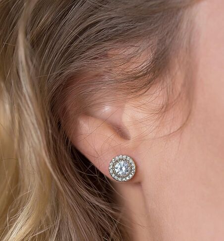 A+O Bridesmaid Gift, Crystal Stud Post or Clip-on Earrings in Silver, Gold, Rose Gold in Kuwait