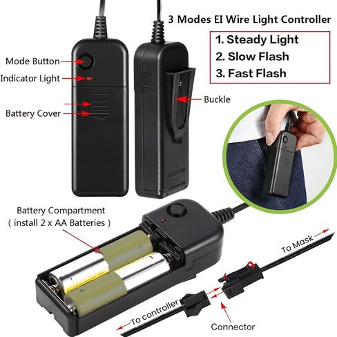 هاجابوم، قناع إضاءة تطهير الهالوين، قناع LED، قناع متوهج، حفلة الهالوين، حفلة الهالوين، للرجال والنساء... in Kuwait