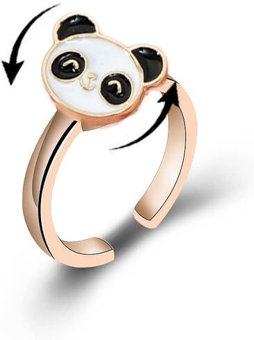 COLORFUL BLING Cute Cartoon Spinner Strawberry Planets Flowers Rings for Little Girls Adjustable Fidget Rotating Lovely Mushroom Ring Anxiety Women Jewelry in Saudi Arabia