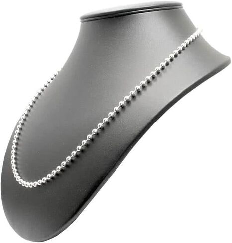 Verona Jewelers 925 Sterling Silver Italian 1.5MM, 2MM,3MM,4MM,5MM Silver Bead Ball Chain Necklace, Sterling Silver Bead Necklace, Italian Bead Necklace, Solid Dog Tag Chain Army Necklace in Saudi Arabia