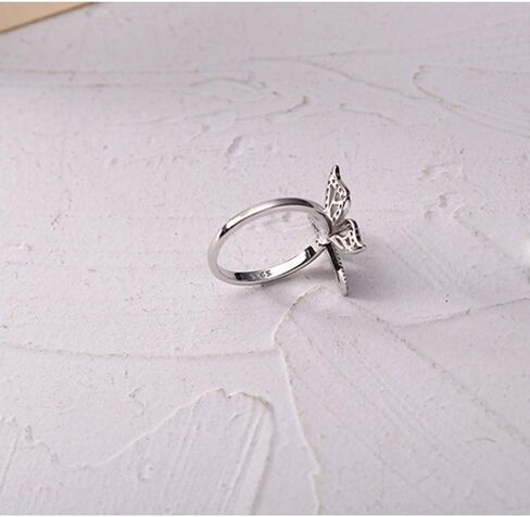 NewZenro Luxury CZ Butterfly Open Ring for Women Teenage Girls Elegant 925 Sterling Silver Cubic Zirconia Engagement Statement Adjustable Knuckles Finger Rings for Her Girlfriend Wedding Birthday in Saudi Arabia