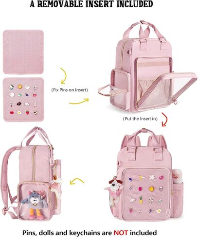 Prokva Ita Backpack Pin Display Bag with Inserts for Pins, Cute Ita Bag for Anime Cosplay and Concert, Pink (Patent Design) in Saudi Arabia