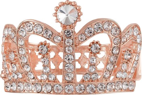 Alilang Women's Sparkly Clear Crystal Rhinestones Crown Tiara Princess Cuff Bracelet in Saudi Arabia