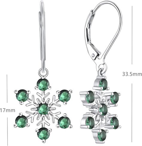 JO WISDOM 925 Sterling Silver White/Blue CZ Snowflake Leverback Earrings Drop & Dangle Earrings in Saudi Arabia