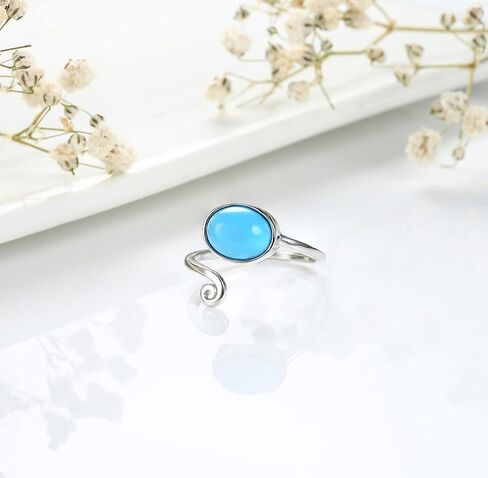 Florideco 925 الفضة الاسترليني خواتم القمر الفيروز خواتم المزاج خواتم للنساء حجر القمر خاتم اصبع القدم فتاة اصبع القدم الدائري ميدي الدائري النساء اليدوية خاتم الأحجار الكريمة خواتم in Kuwait