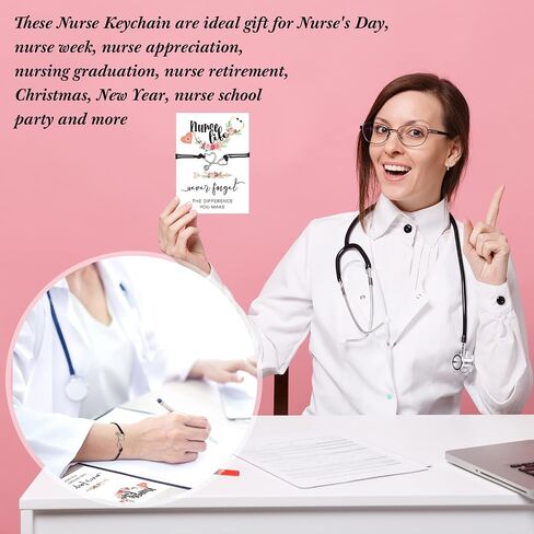 Yinkin 16 Pcs Christmas Bracelets for Women Nurse Blessing Card Gifts Thank You Nurse Appreciation Gifts Week Gifts Stethoscope Charm for Girl Bangle Greeting Bracelet in Saudi Arabia