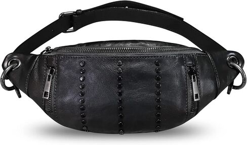 IVTG Genuine Leather Sling Bag for Women Fanny Bag Casual Hiking Daypack Crossbody Chest Bags Motorcycle Shoulder Backpack in Kuwait