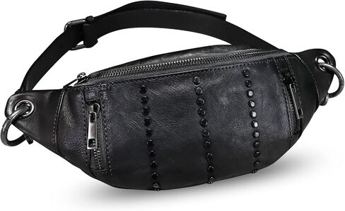 IVTG Genuine Leather Sling Bag for Women Fanny Bag Casual Hiking Daypack Crossbody Chest Bags Motorcycle Shoulder Backpack in Kuwait