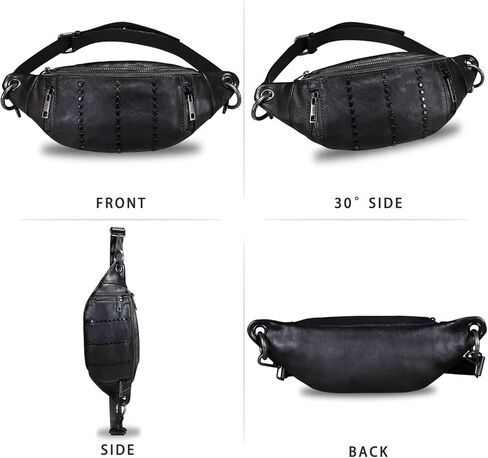 IVTG Genuine Leather Sling Bag for Women Fanny Bag Casual Hiking Daypack Crossbody Chest Bags Motorcycle Shoulder Backpack in Kuwait