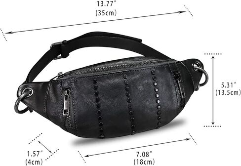 IVTG Genuine Leather Sling Bag for Women Fanny Bag Casual Hiking Daypack Crossbody Chest Bags Motorcycle Shoulder Backpack in Kuwait