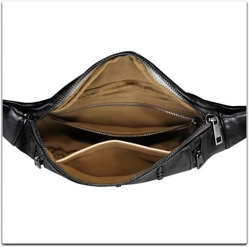 IVTG Genuine Leather Sling Bag for Women Fanny Bag Casual Hiking Daypack Crossbody Chest Bags Motorcycle Shoulder Backpack in Kuwait