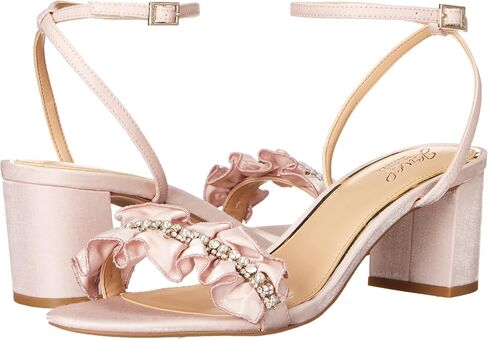 Jewel Badgley Mischka Desirie Ruffle Block Heel Sandal in Saudi Arabia
