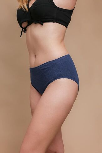Cottonique Women's Latex-Free Waist Brief Made from 100% Organic Cotton (2/Pack | Melange Brown) in Saudi Arabia