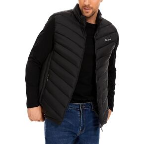 YKR Mens Puffer Vest Quilted Winter Padded Sleeveless Jackets Gilet Coat for Casual Work Travel Outdoor Black L in Saudi Arabia