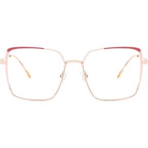 Zeelool Oversized Eyeglasses Frame for Women with Non-prescription Clear Lens Square Metal Eyewear JGM953566 in Saudi Arabia