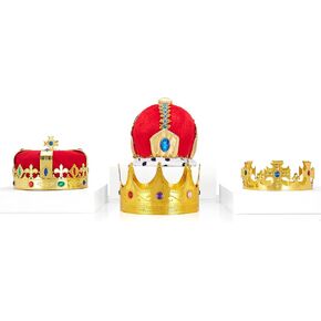 مجموعة من 4 قطع تاج ملكة وتاج الحرباء الكوني، مكونة من 3 قطع تاج ذهبي متنوع وتاج ملكي ملكي، إكسسوارات أزياء للحفلات in Kuwait