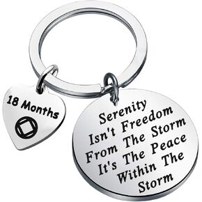 FEELMEM NA Recovery Gift 1 Year 18 Months 2 Years 3 Years NA Sobriety Anniversary Keychain NA Recovery Gift