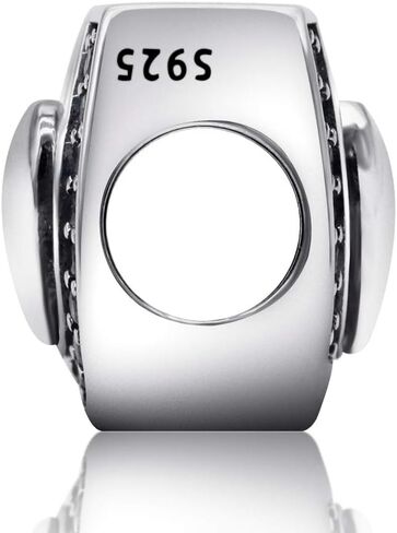 Biggold 925 Sterling Silver Love Heart Horseshoe Charm with Cubic Zirconia Stones fit Women Pandora Bracelets Necklace in Kuwait