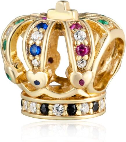 Golden Crown Pendant Charm 925 Sterling Silver Beads Fit European Bracelet (Color) in Saudi Arabia