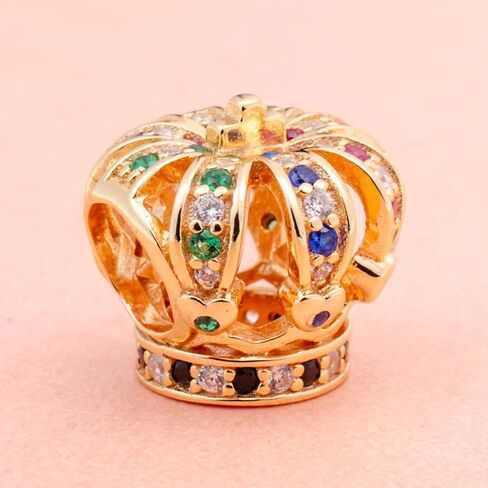 Golden Crown Pendant Charm 925 Sterling Silver Beads Fit European Bracelet (Color) in Saudi Arabia