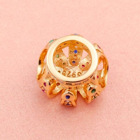 Golden Crown Pendant Charm 925 Sterling Silver Beads Fit European Bracelet (Color) in Saudi Arabia
